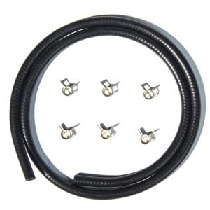 Pronese 燃料ホース 内径4mm ガソリンホース 3層管 全長1m ホースクランプ 6個付き 耐油 耐圧 耐腐食性 高性能ホース バイク・｜ルミナスエイト ヤフー店