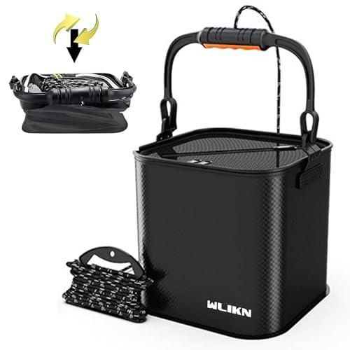 Wlikn 釣り用バッカン 折りたたみバケツ 大容量 軽量EVA製 多機能 水汲み 生かしバケツ メ...