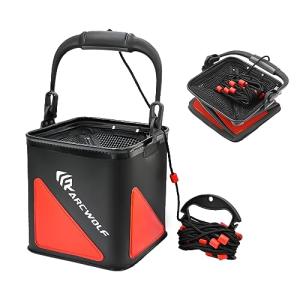 ARCWOLF バッカン 活かし水くみバケツ 折りたたみバケツ メッシュカバー ロープ(8m) ビーズ付き EVA 釣り バケツ 水汲み 防災備｜kirelab-net