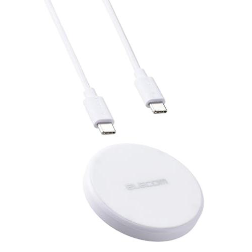 エレコム ワイヤレス充電器 10W Qi規格対応 卓上 Type-Cケーブル付属 1m ホワイト E...