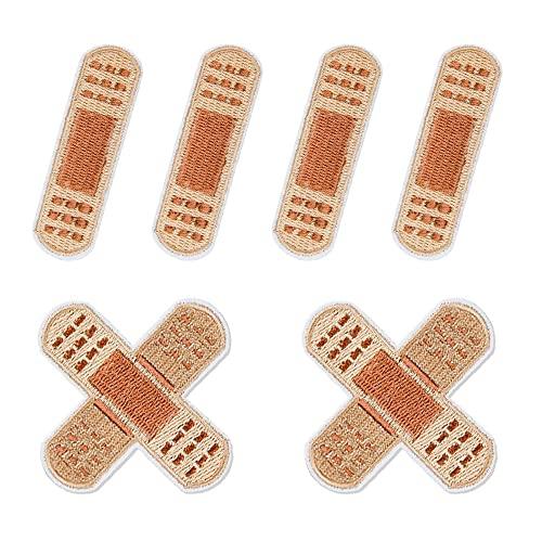 LOYELEY 絆創膏 ワッペン 2種 6枚セット 刺しゅうワッペン アップリケ パッチ アイロン接...