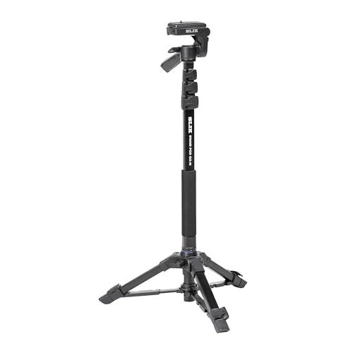 SLIK 一脚兼簡易三脚 スタンドポッドGX-N 4段レバーロック式 3ウェイ雲台 クイックシュー式...
