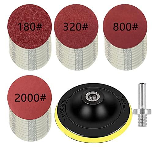サンドペーパー 耐水 電動サンダー用 125mm直径 #180#320#800#2000 各10枚入...