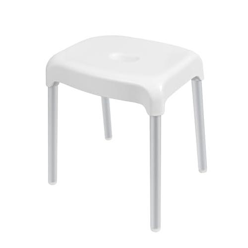 Umimile バスチェア 風呂イス ステップ 多機能 アルミ脚 ホワイト 通気性よく 乾きやすい ...