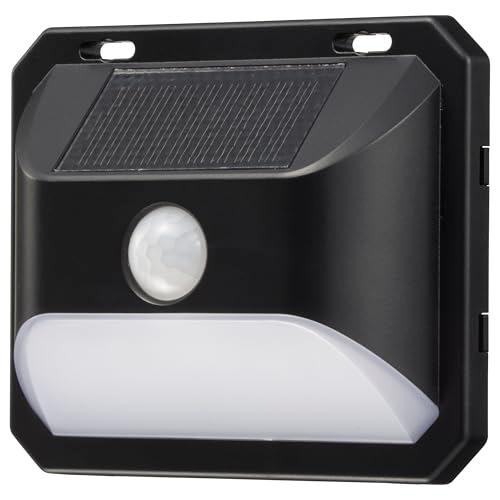 オーム(OHM) LEDセンサーウォールライト ソーラー充電式 昼光色 150ルーメン 屋外 防水 ...