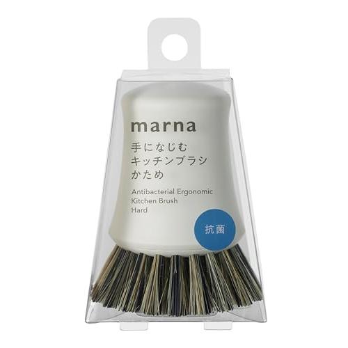 マーナ (marna) 抗菌 キッチンブラシ (かため/ホワイト/ミニ) 食器洗い フライパン シン...