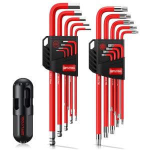 GETLITOOL ロング六角棒レンチセット18PCS 六角レンチセット、ボールヘッド六角レンチ15mm-10mm ＆トルクスヘッド六角レンチT｜kirelab-net