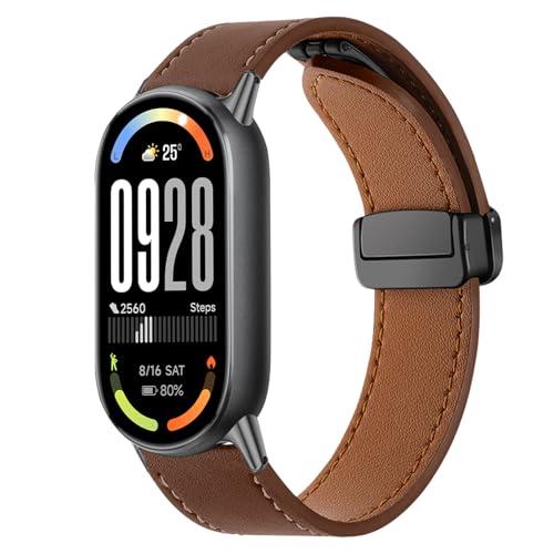 [AiMaoo] レザーバンド Xiaomi Smart Band 10/9/8 対応 バンド 磁気...