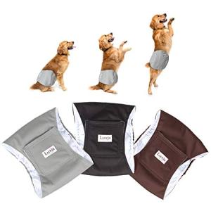 Luxja 犬用マナーベルト 男の子 メッシュ 防水 伸縮性 3点セット マーキング お漏らし オシッコ対策 お出かけ しつけ 介護用(XL黒+｜kirelab-net