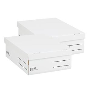 コクヨ 収納ボックス NEOS レギュラーハーフサイズ フタ付き 2個セット ホワイト フ-NE9832WX2｜kirelab-net