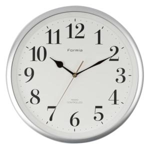 Formia(フォルミア) 電波 壁掛け時計 静音 大画面 見やすい シンプル 子供 夜間秒針停止 アナログ 保土ヶ谷電子販売 シルバー HWC｜kirelab-net
