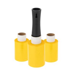 APMジャパン 梱包用ラップ（ミニストレッチフィルム） らくらくハンディラップ100 カラー Yellow 幅10cm×150m巻 ホルダー本体｜kirelab-net