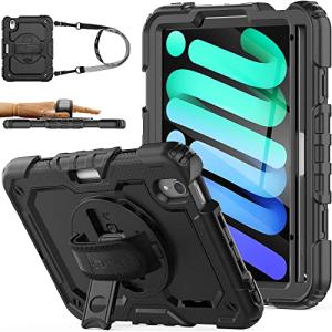 SEYMAC stock iPad mini A17 Pro/mini6 ケース 耐衝撃 保護フィルム付き ペン収納 360°回転スタンド ハン｜kirelab-net