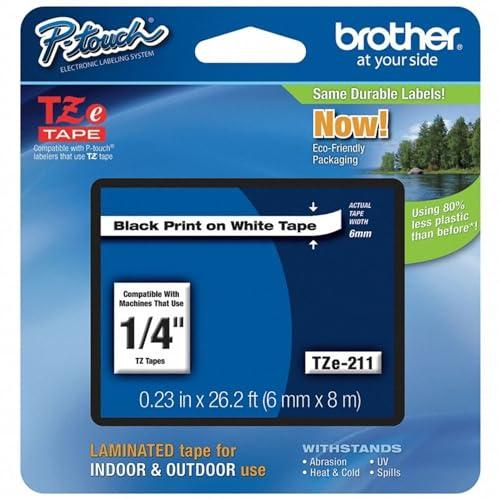 brother純正 ブラザー工業 ピータッチ ラミネートテープ TZe-211 幅6mm (黒文字/...
