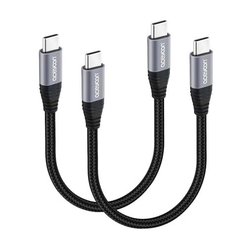 aceyoon USB C ケーブル 短い 20cm Type-C 2本 100W 急速充電 タイプ...