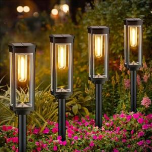 BITPOTT ソーラーライト 屋外 ガーデンライト IP65 防水 電球色 おしゃれ 4個セット ソーラー LED ライト 照明 明るい 自動｜kirelab-net