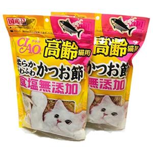 チャオ (CIAO) 食塩無添加 高齢猫用 柔らか ふわふわ かつお節 40g ×2個 セット まとめ買い｜kirelab-net