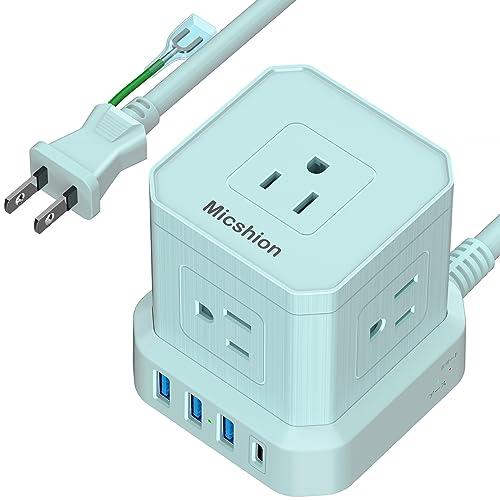 Micshion キューブ型電源タップ（2400Ｗ) Type-C付 延長コード 2m コンセントu...
