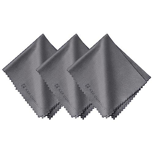 K&amp;F CONCEPT クリーニングクロス メガネ拭き 3枚入 15cmx15cm マイクロファイバ...