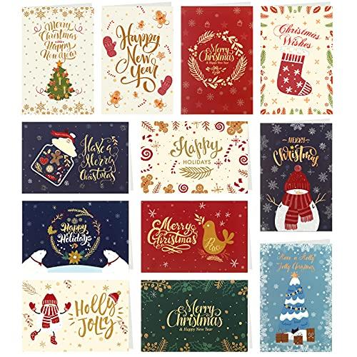 Kesote クリスマスカード メッセージカード 24枚セット 封筒付き グリーティングカード ポス...