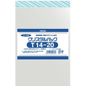 シモジマ ヘイコー 透明 OPP袋 クリスタルパック テープ付 14×20cm 100枚 T14-20 006740850｜kirelab-net