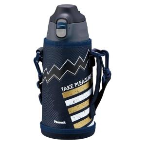 ピーコック魔法瓶工業(The-peacock) ピーコック 水筒 子供 2WAYタイプ ブラックネイビー 800ml 保温 保冷 直飲み コップ｜kirelab-net