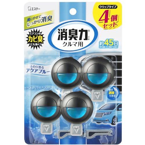 消臭力 クルマ 車用 クリップタイプ アクアブルー 3.2mL×4個セット クルマの消臭力 車 クリ...