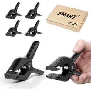 EMART スプリングクランプ 強力クリップ 6個 背景布クリップ 固定クランプ 最大の挟める幅約5cm 滑り止め DIY固定/撮影スタンド/写｜kirelab-net