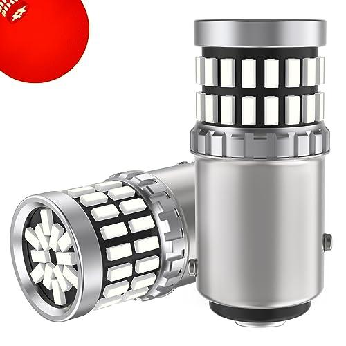 12V-24V車用 S25 LEDダブル球 レッド テールランプ/ブレーキランプ BAY15D P2...