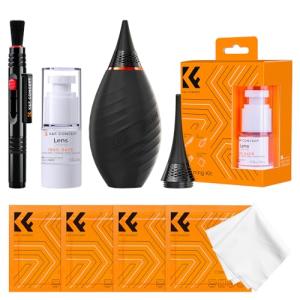 K&F Concept カメラクリーニングキット 9-in-1セット シリコンエアブロワー短口×1+長口×1 +クリーニングクロスx6+ クリー｜kirelab-net