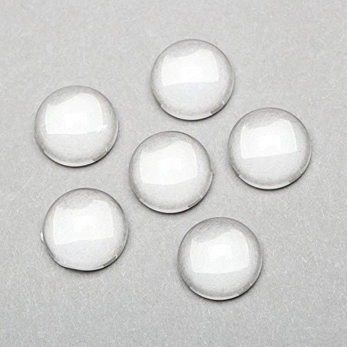 ガラスカボション 10mm クリアガラス 半球 円形 ラウンドビーズ ペースター  ハンドメイド ジ...