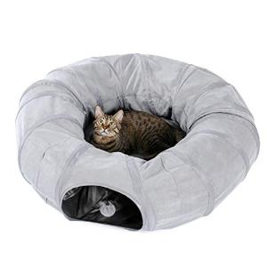 PAWZ Road 猫トンネル キャットトンネル 円 ドーナツ型 うさぎ 人気 タイヤトンネル ロング ベッド 猫の巣 おもちゃ 長い 直径25｜kirelab-net