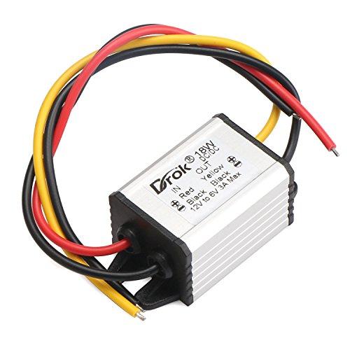 DROK DCDC 防水 降圧型電圧レギュレーター DC12V?6V / 3A 9-22V?6V 高...