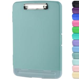 ZCZN クリップボードフォルダ A4 クリップファイル a4 バインダー収納ケース a4 横開き 書類ケース プラスチック(水浅葱色)｜kirelab-net