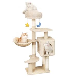 Meecal キャットタワー 猫タワー 中型 子猫 多頭飼い ハウス 猫 爪研ぎ タワー キャットタワー可愛 雲型 い猫 ベッド 天然サイザル麻｜kirelab-net