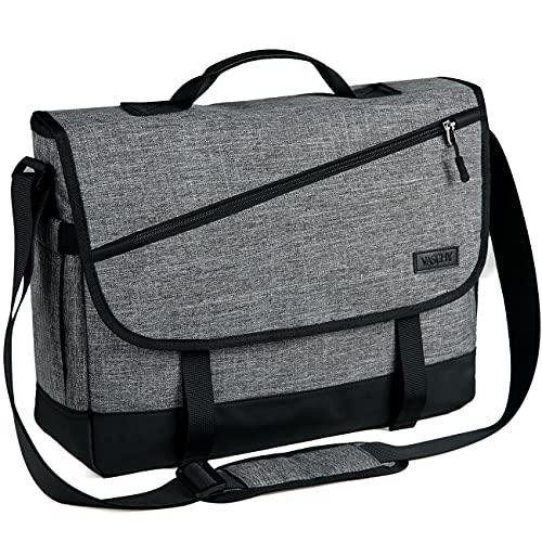 VASCHY ショルダーバッグ メンズ 大容量 メッセンジャーバッグ 17インチPC収納 15つの収...