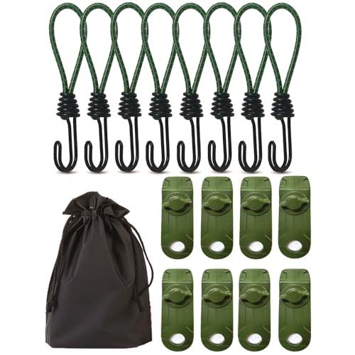17点セット テントクリップ 張綱 ストレッチコード 2024強化版＆反射材入り設計 キャンプクリッ...