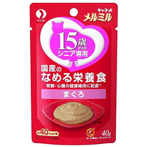 メルミル キャットフード 15歳から まぐろ総合栄養食/国産 40g×12個 (まとめ買い)