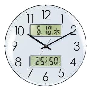 Nbdeal 掛け時計 電波時計 温度 湿度 日付 曜日表示 直径33.5cm アナログ 夜間秒針停止機能付き 静音 球面ガラス DYJ-781｜kirelab-net