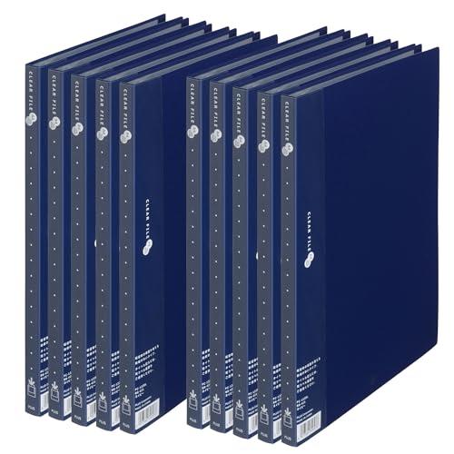 プラス ファイル クリアファイル スーパーエコノミー A4 縦 20ポケット ネイビー 10冊 FC...