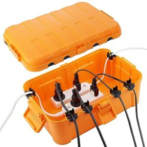 RESTMO 大型コンセントボックス 屋外 電源 防水 ボックス IP54 雨よけ 耐候性 ガーデンライト、タイマー、コンセントプラグに最適 オ｜kirelab-net