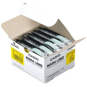 カシオ ラベルライター ネームランド 純正 テープ 9mm XR-9YW-5P-E 黄地に黒文字 5本｜kirelab-net