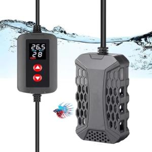 QOSEREN 水槽 ヒーター サーモスタット付き コントローラー 温度設定 水槽用ヒーター デジタル表示 水中 ヒーター 保護カバーと設置吸盤｜kirelab-net