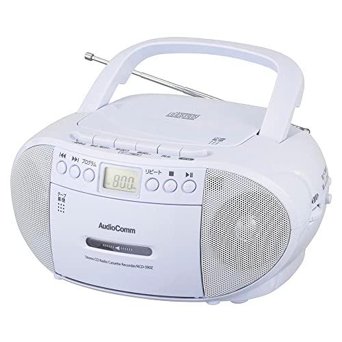 オーム電機AudioComm CDラジカセ ラジオ プレーヤー カセットレコーダー ポータブル カセ...