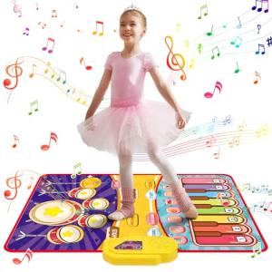 ピアノマット おもちゃ Skirfy ダンスマット 子供向け 知育玩具 2in1遊び方 鍵盤楽器 ドラムモード 折り畳み式 子供 誕生日 クリス｜ルミナスエイト ヤフー店