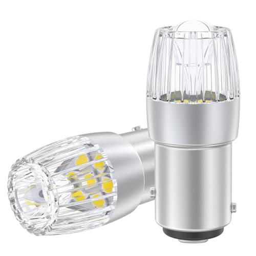 12V-24V車用S25 LEDダブル球 ホワイト 爆光 BAY15D P21/5W LEDバルブ ...