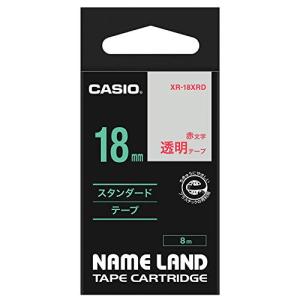 カシオ ネームランド ラベルライター 純正 テープ 18mm XR-18XRD 透明に赤文字｜kirelab-net