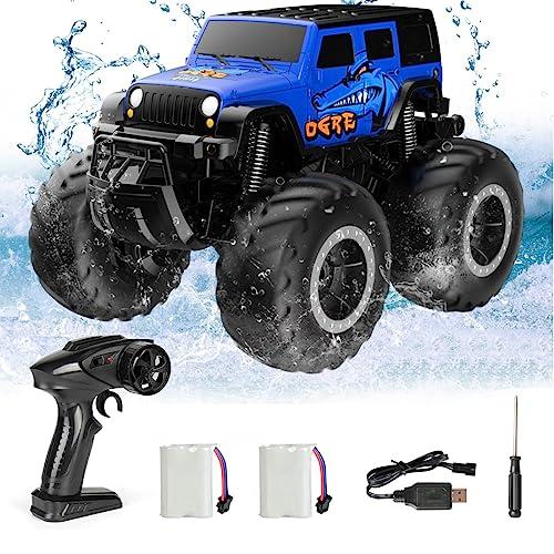ラジコンカー こども向け オフロード 水陸両用 4WD 四輪駆動RCカー リモコンカー 車 防水 2...
