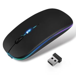 マウス 無線 ワイヤレスマウス超薄型＆Type-C充電式静音3DPIモード2.4GHz 7色ライト光学式 高精度 節電モデル 持ち運び便利 簡単｜kirelab-net