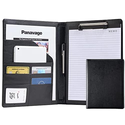 Panavage A4 クリップボード PU レザー 二つ折り ペンホルダー付き ポケット・名刺入れ...